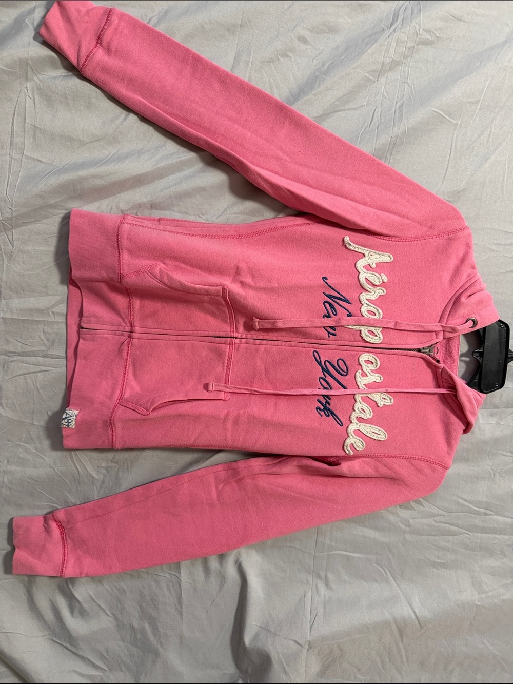 aeropostale New York Applique Full-Zip Hoodie Pink XS
